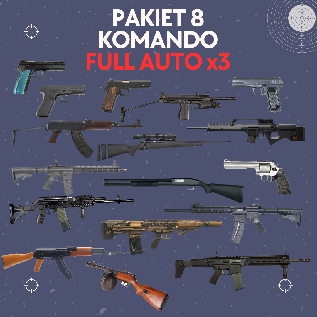 PAKIET 8 KOMANDO FULL AUTO x3